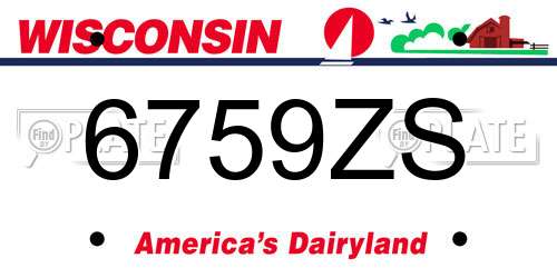 6759ZS Wisconsin License Plate