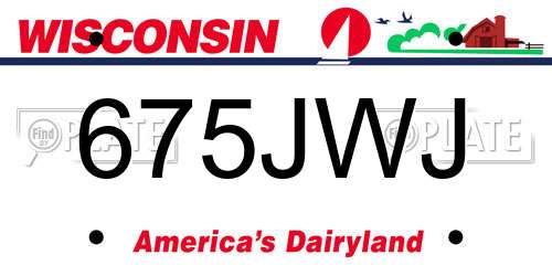 675JWJ Wisconsin License Plate
