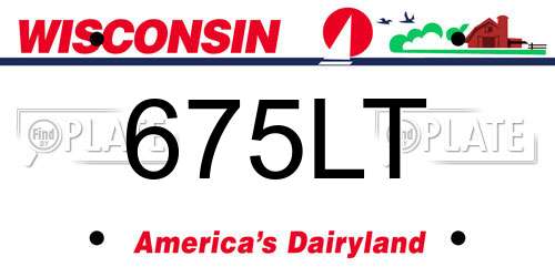 675LT Wisconsin License Plate