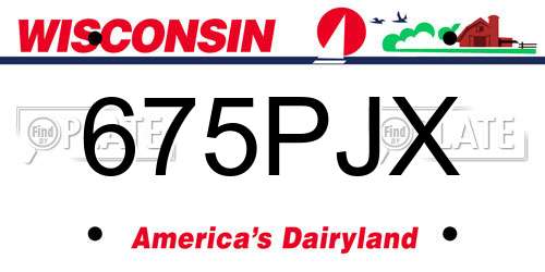 675PJX Wisconsin License Plate