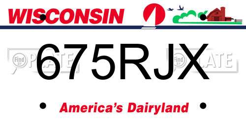 675RJX Wisconsin License Plate