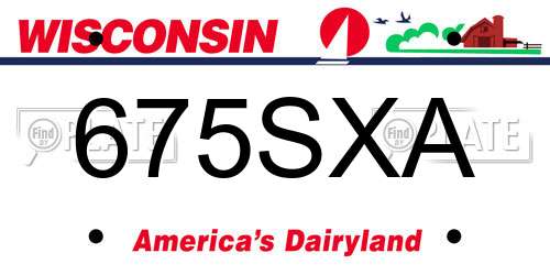 675SXA Wisconsin License Plate