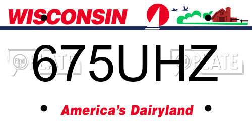 675UHZ Wisconsin License Plate