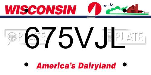 675VJL Wisconsin License Plate