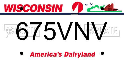 675VNV Wisconsin License Plate