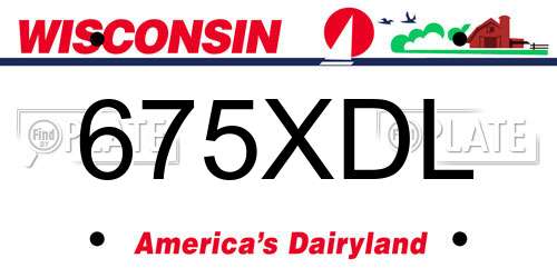 675XDL Wisconsin License Plate