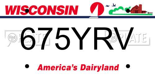 675YRV Wisconsin License Plate
