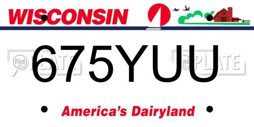675YUU Wisconsin License Plate