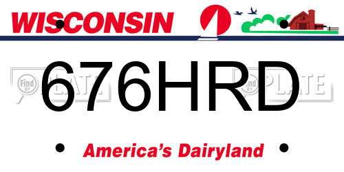 676HRD Wisconsin License Plate