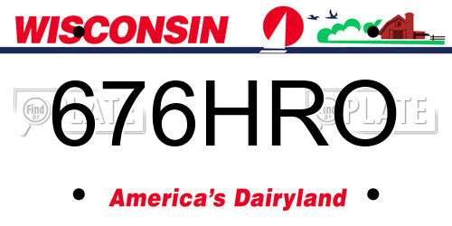 676HRO Wisconsin License Plate