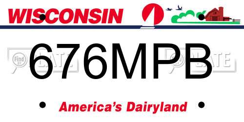 676MPB Wisconsin License Plate