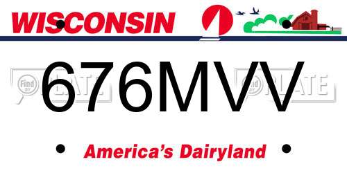 676MVV Wisconsin License Plate