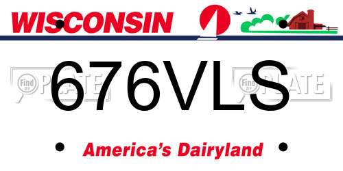 676VLS Wisconsin License Plate