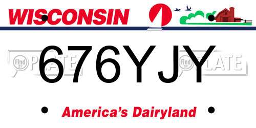 676YJY Wisconsin License Plate