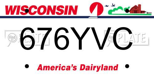 676YVC Wisconsin License Plate