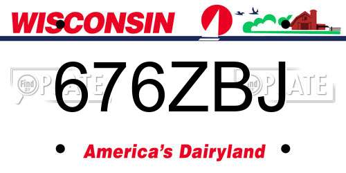 676ZBJ Wisconsin License Plate