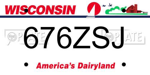 676ZSJ Wisconsin License Plate