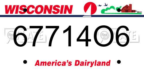 67714O6 Wisconsin License Plate