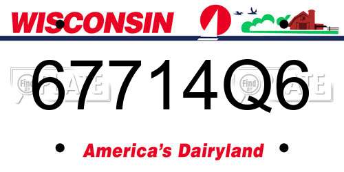 67714Q6 Wisconsin License Plate