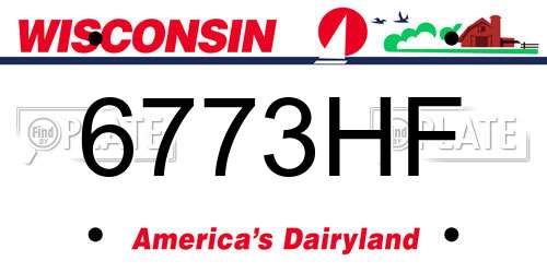6773HF Wisconsin License Plate