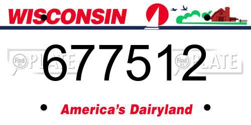 677512 Wisconsin License Plate