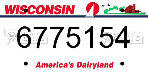 6775154 Wisconsin License Plate