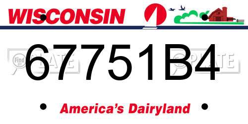 67751B4 Wisconsin License Plate