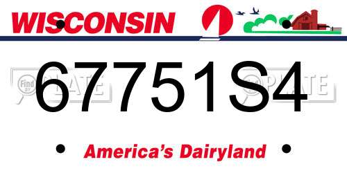 67751S4 Wisconsin License Plate