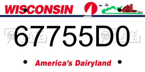 67755D0 Wisconsin License Plate