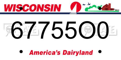 67755O0 Wisconsin License Plate