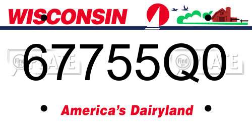 67755Q0 Wisconsin License Plate