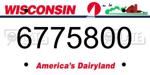 6775800 Wisconsin License Plate