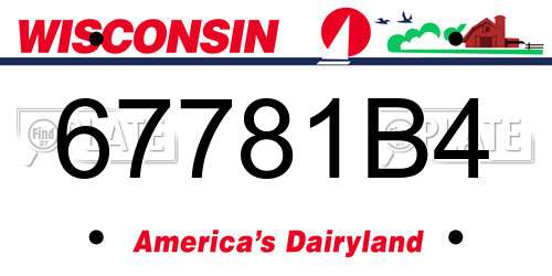 67781B4 Wisconsin License Plate
