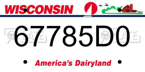 67785D0 Wisconsin License Plate