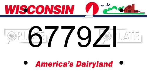 6779ZI Wisconsin License Plate