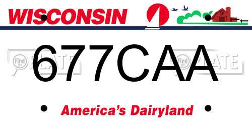 677CAA Wisconsin License Plate