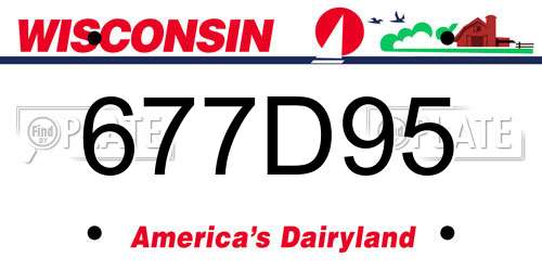677D95 Wisconsin License Plate