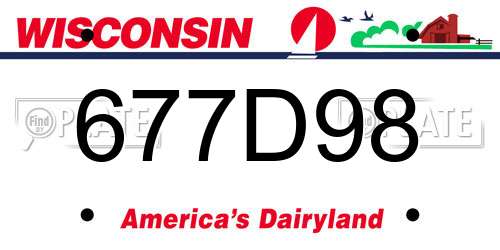 677D98 Wisconsin License Plate