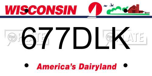 677DLK Wisconsin License Plate