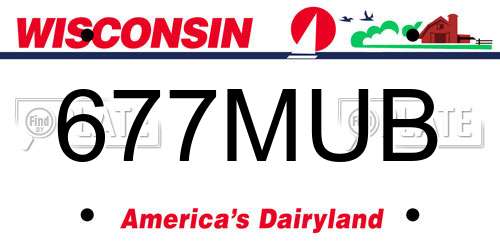 677MUB Wisconsin License Plate