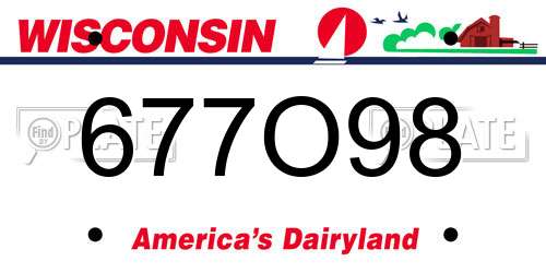 677O98 Wisconsin License Plate