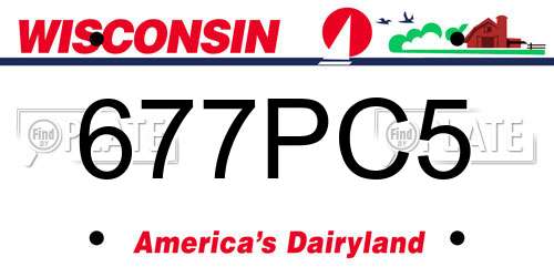 677PC5 Wisconsin License Plate