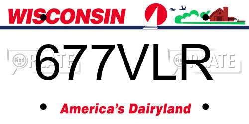 677VLR Wisconsin License Plate