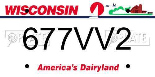 677VV2 Wisconsin License Plate