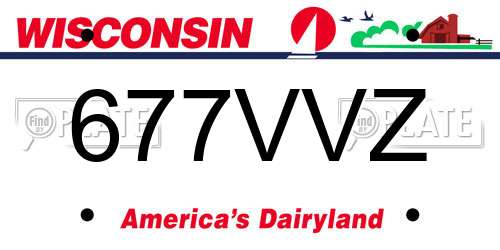 677VVZ Wisconsin License Plate