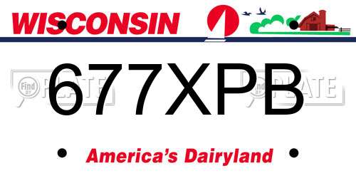 677XPB Wisconsin License Plate