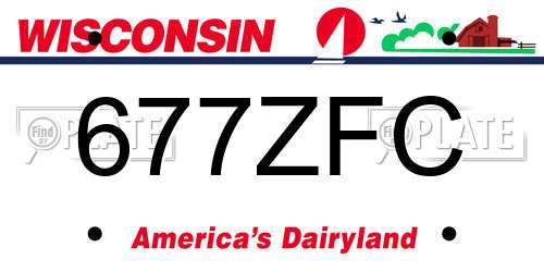 677ZFC Wisconsin License Plate