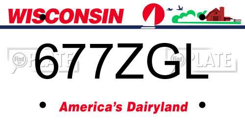 677ZGL Wisconsin License Plate