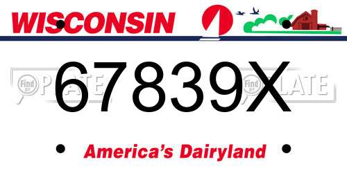 67839X Wisconsin License Plate