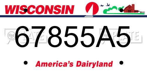 67855A5 Wisconsin License Plate